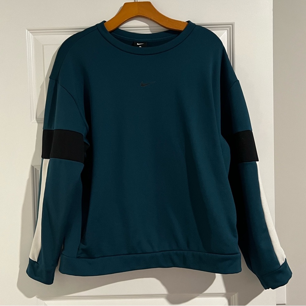 Nike Size Medium Teal Black White Sweatshirt